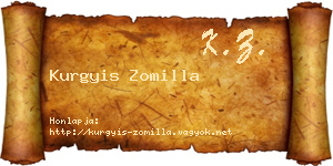Kurgyis Zomilla névjegykártya